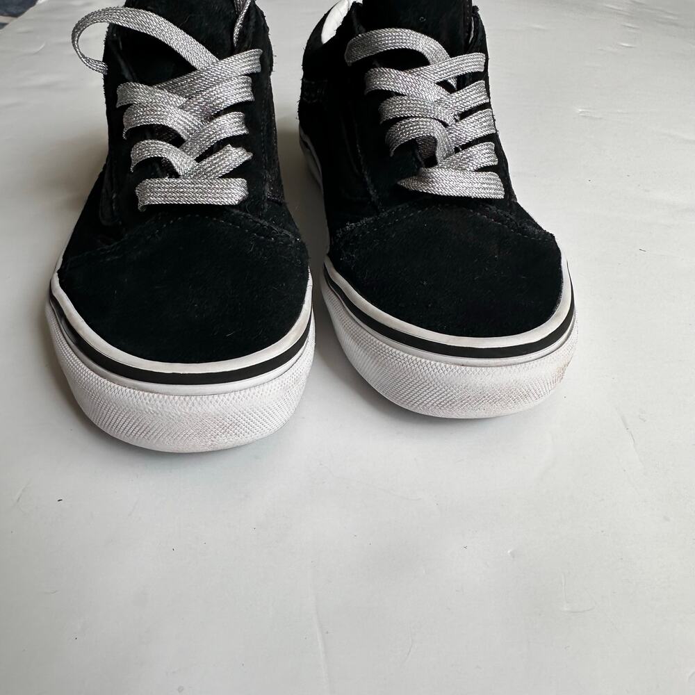Vans Black Suede Lace Up Sneakers Youth Size 3 - Picture 3 of 8